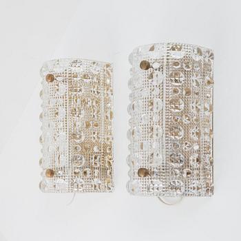 Carl Fagerlund, vägglampor ett par, Orrefors, 1960-tal.