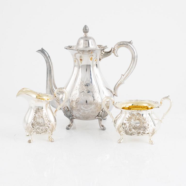 Kaffeservis, silver, tre delar, Kultakeskus, Finland, 1977-79.