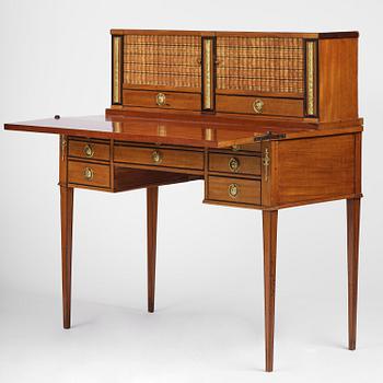 A presumably German Louis XVI mahogany desk, late 18th century.
