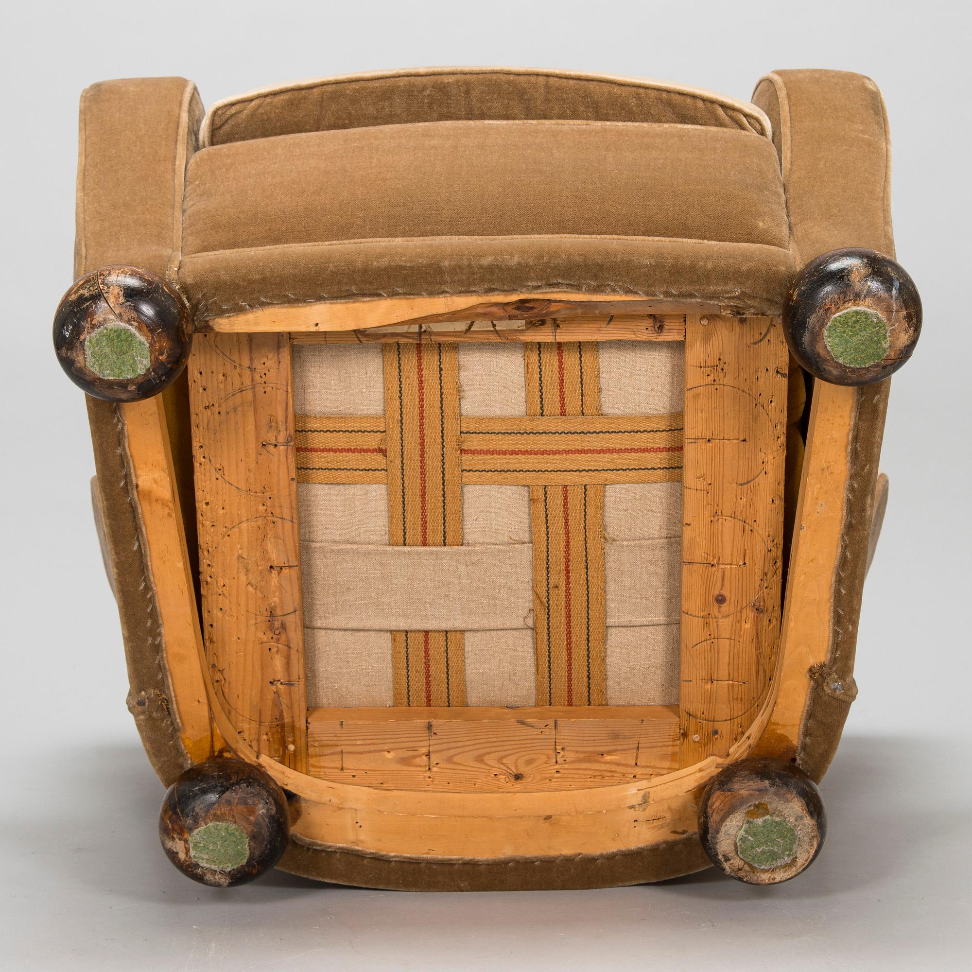 Märta Blomstedt, fåtölj, Aulanko-modellen. Formgiven 1939.