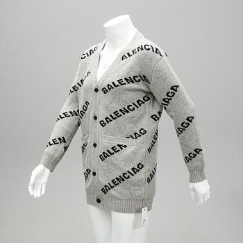Balenciaga, a knitted wool and camel hair mix cardigan, size M.