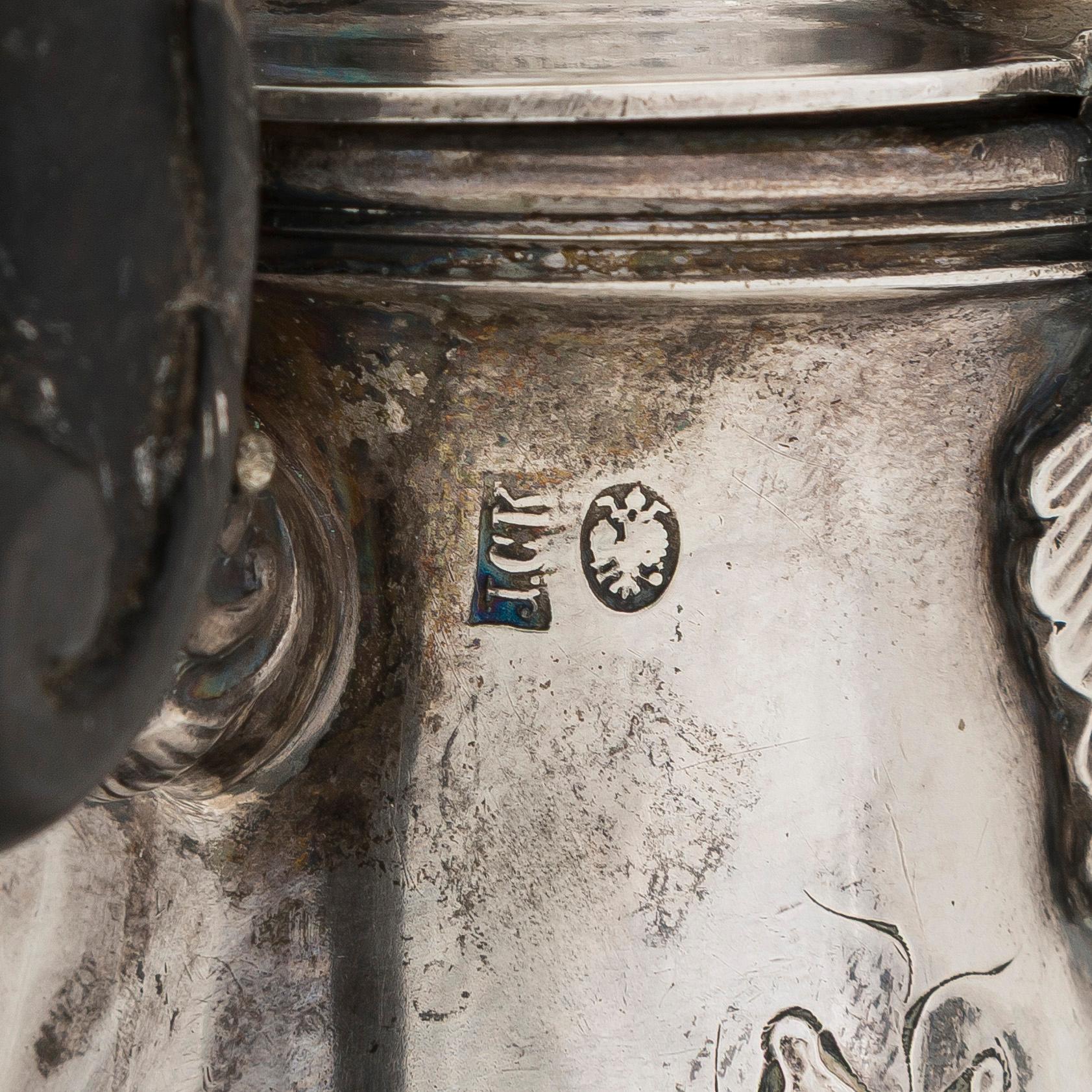 A Viennese silver pot, maker's mark of Josef Carl Klinkosch, Austria 1872-1922.