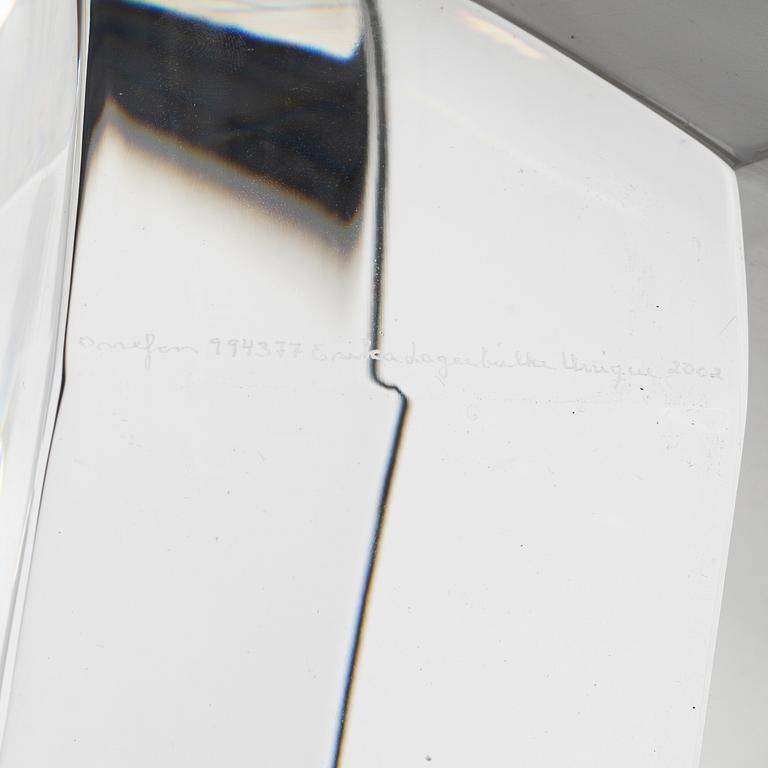 Erika Lagerbielke, unik skulptur, Orrefors, 2002.