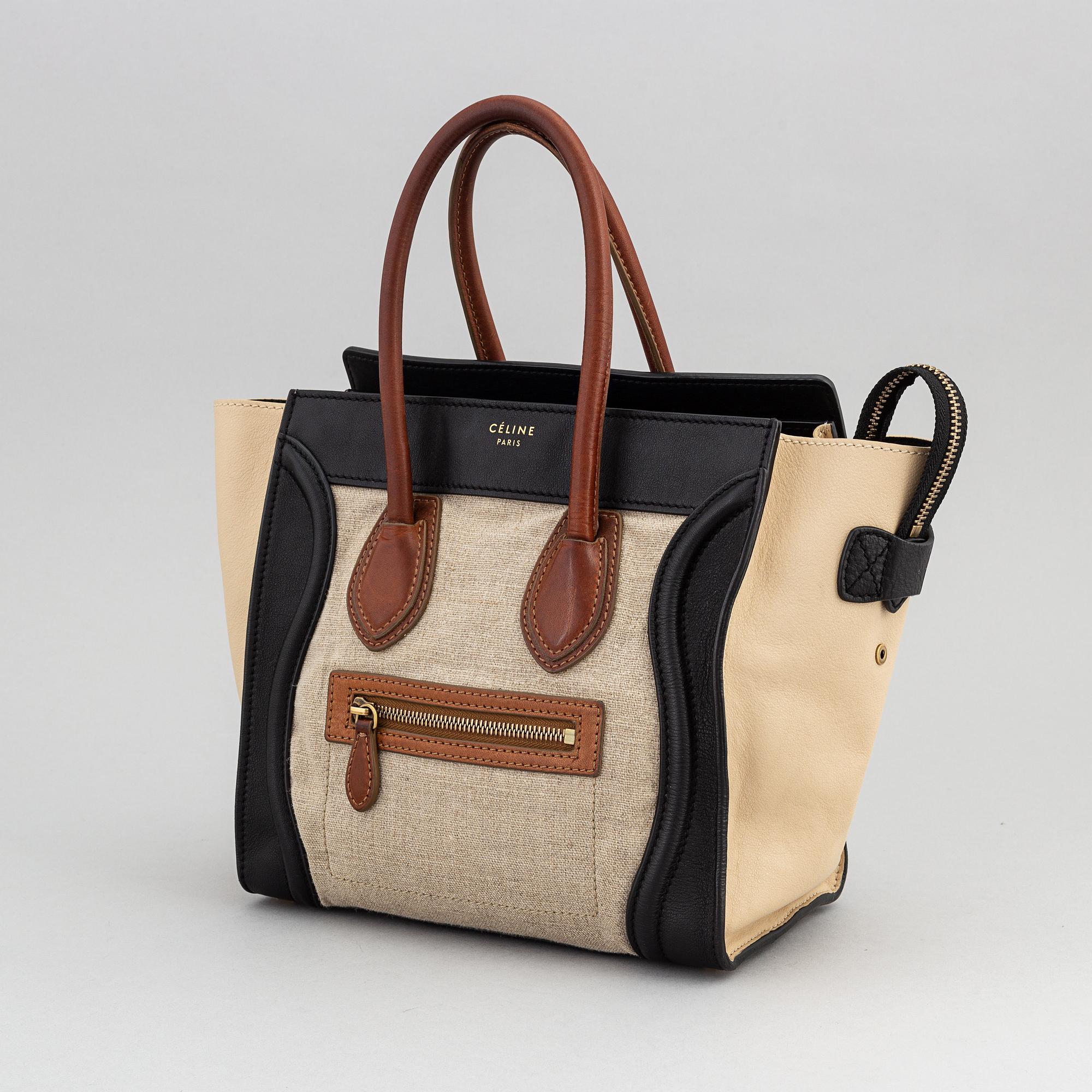 Céline, a canvas and leather 'Luggage' handbag.
