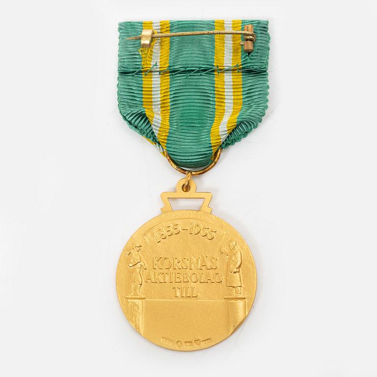 Medalj, 18K guld, Sporrong, Stockholm, 1958.