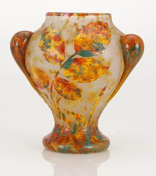 An art nouveau Daum glass vase, Nancy, France.