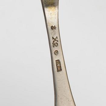 Matskedar, 7 st, silver, Sverige, 1800-tal.