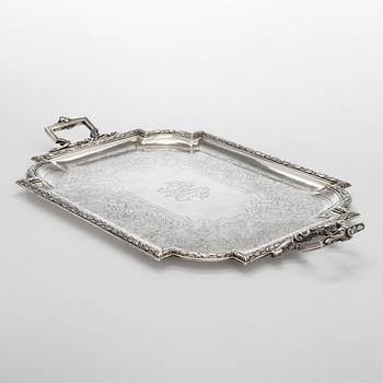 A French silver tray, maker's mark of Charles Mérite, before year 1892.