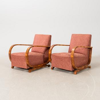 Armchairs, a pair, Art Deco, first half of the 20th century.