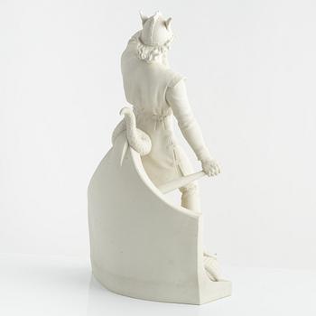 Figurin, parian, Gustafsberg, daterad 1907.