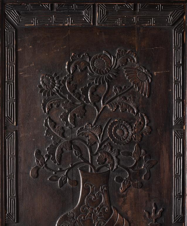 A Chinese wooden panel, Qing dynasty, 19th Century.
