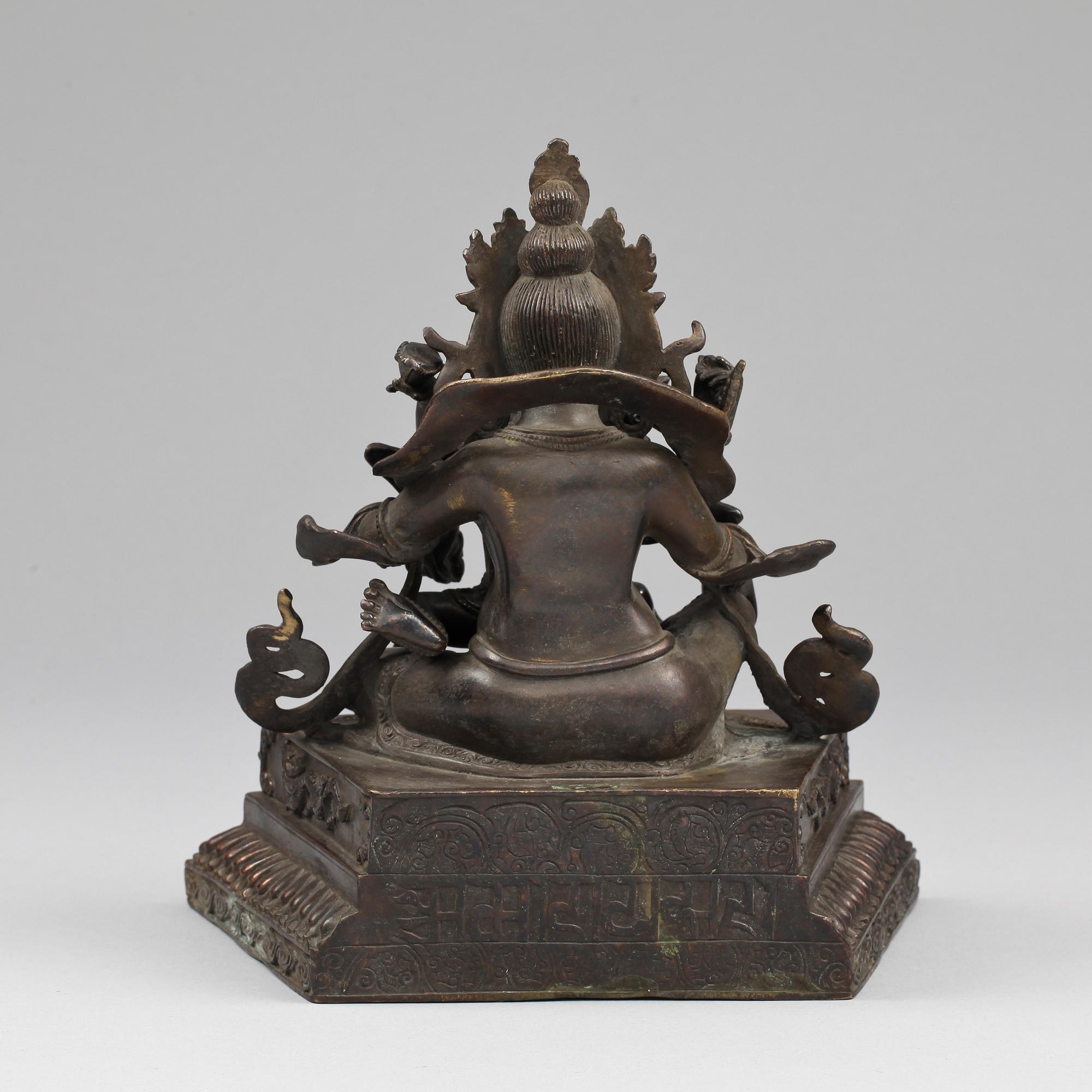SKULPTUR, brons, Sinotibet, 18/1900-tal.