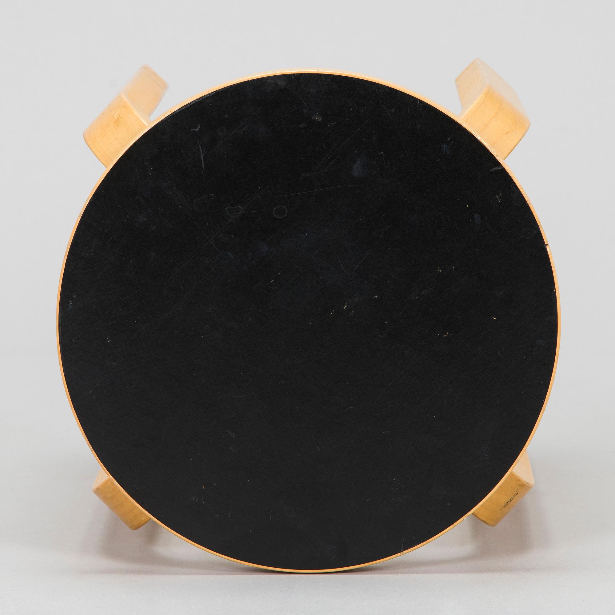 Alvar Aalto, A 1960's-1970's E60 stool for Artek, Finland.