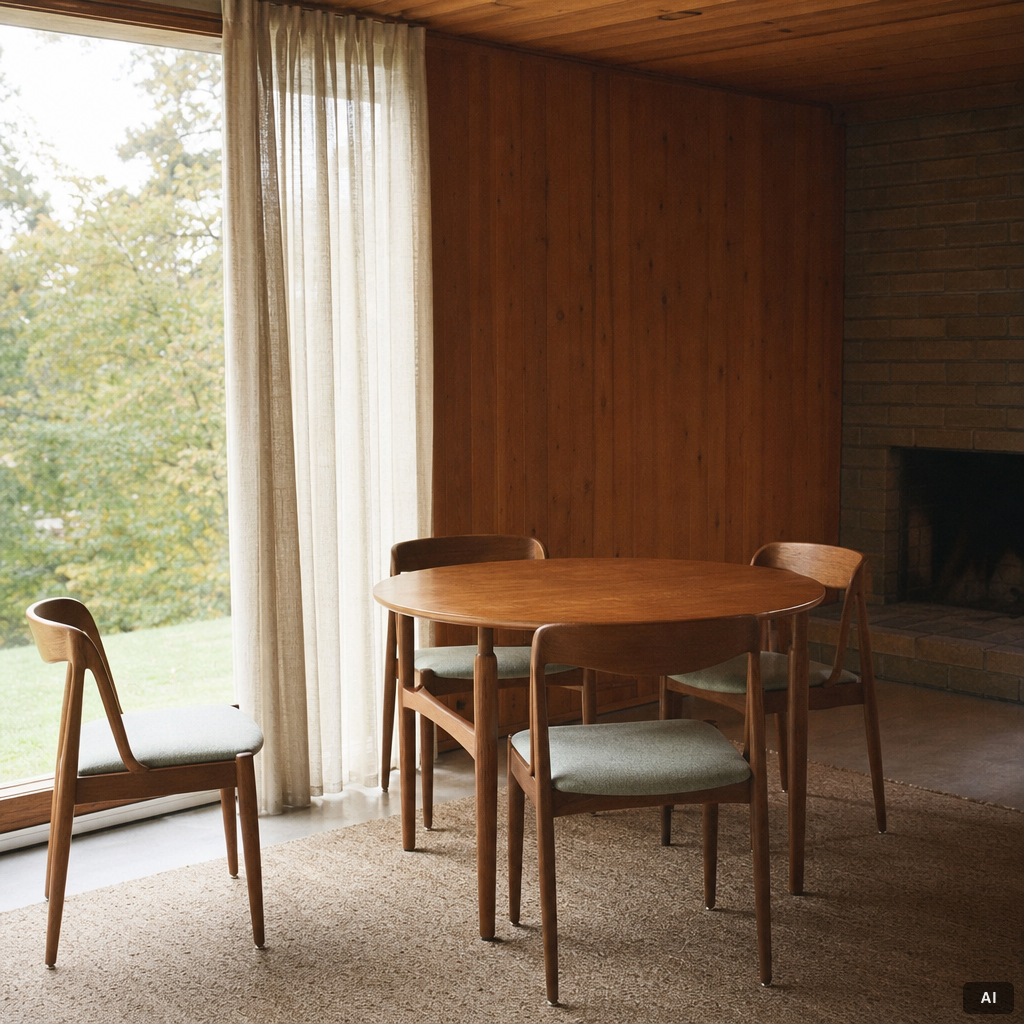 Johannes Andersen, five chairs, Uldum Möbelfabrik, Denmark, 1960s.