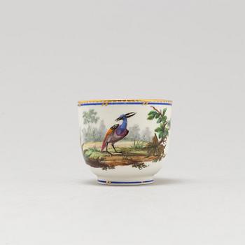 A pair of cups and saucers, "Sévrès"like mark, 19th century.