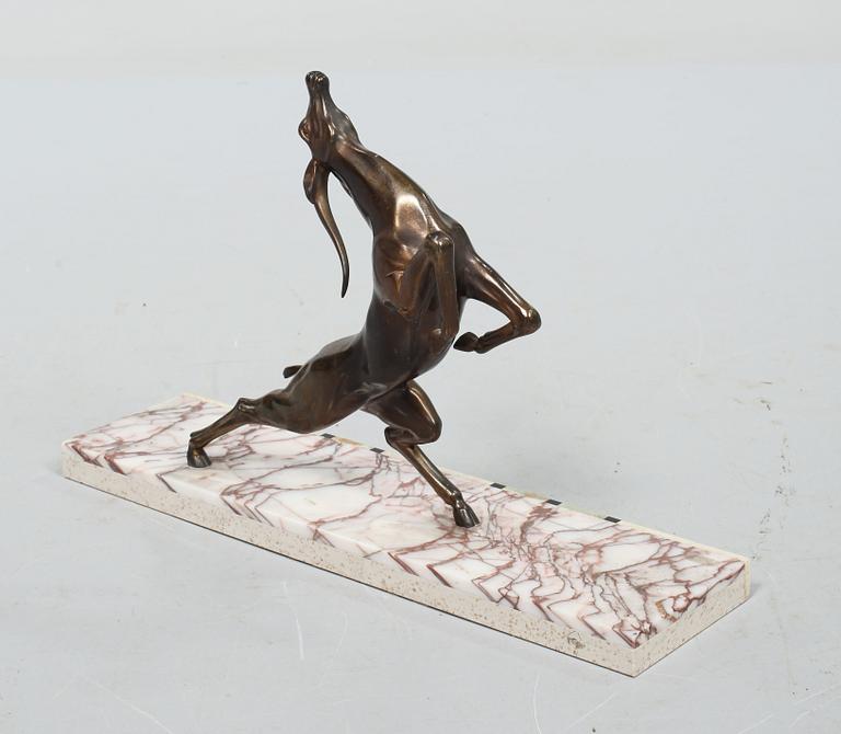 SKULPTUR, patinerad metall och sten, art deco, 1900-talets andra kvartal.