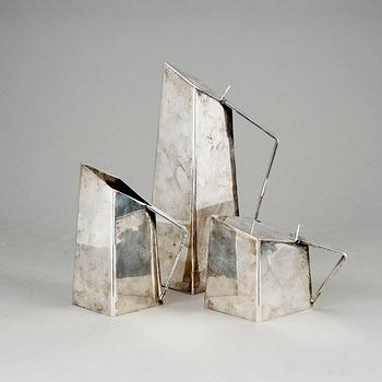 KAFFESSET, 3 delar, nysilver, 1900-talets mitt.