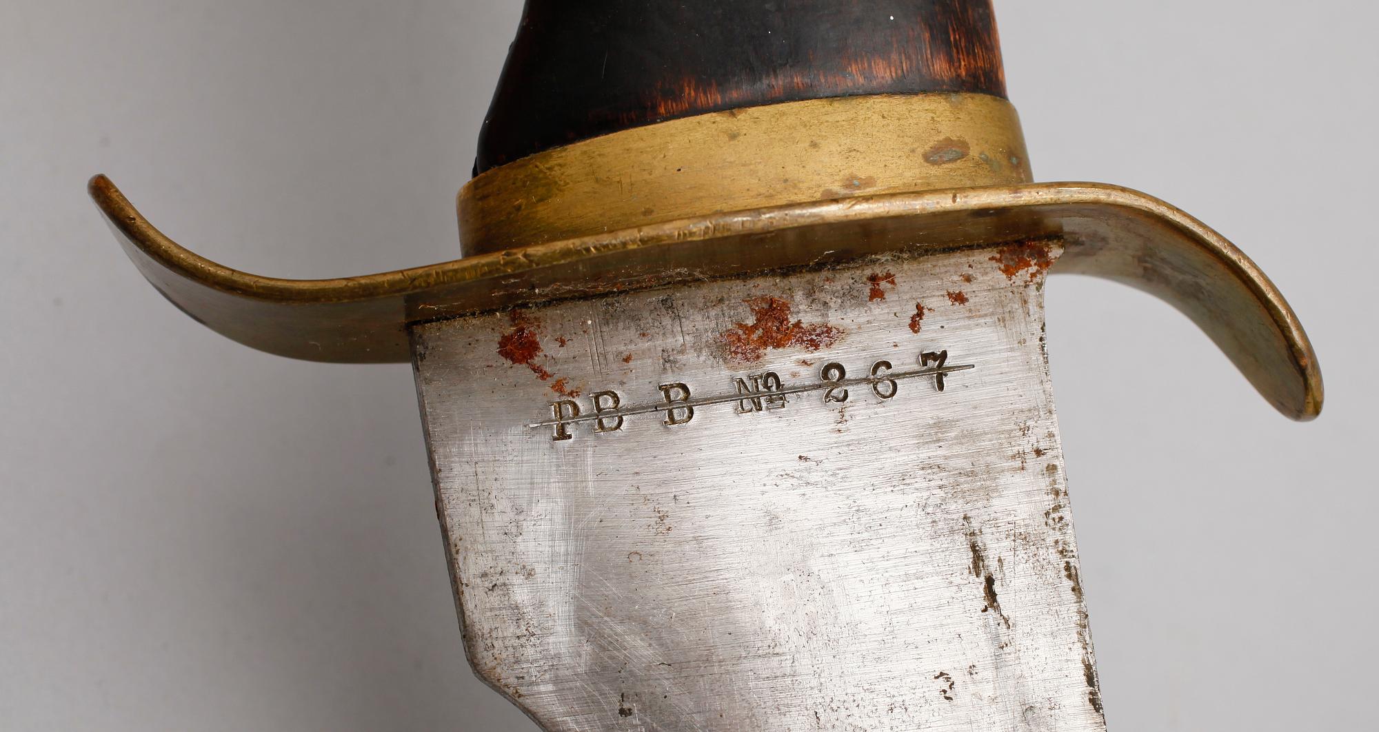 FASKINKNIV, 1800-tal, stål och mässing.