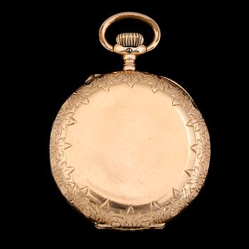 FICKUR, 14K guld, Longines, Grand Prix, Paris, 1900. Total vikt inklusive urverk ca 35 g.