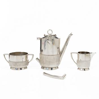 C.G. Hallberg, Coffee service, 3 pieces, silver, Stockholm 1913.