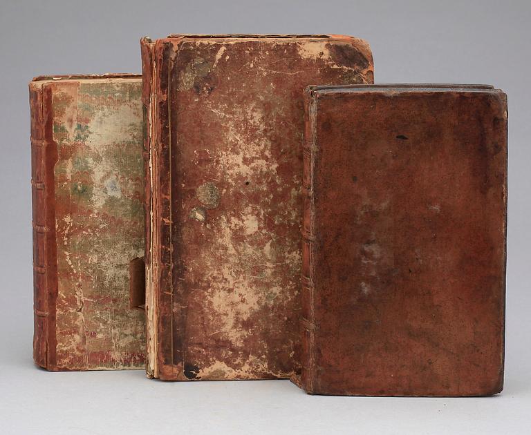 BÖCKER, 3 st, bla "An Account of Denmark as it was in the Year 1692", Robert Molesworth, London 1738.