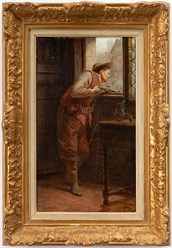 Ernest Crofts, Historiserande interiör med man med gevär.