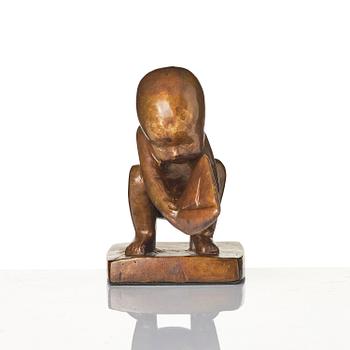 Lisa Larson, sculpture, bronze, "Storseglar'n", Scandia Present, ca. 1978, ed. 181/999, with original box and folder.