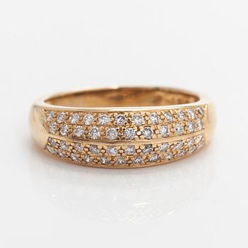 Ring, briljantslipade diamanter, 14K guld.