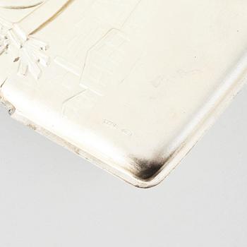 A Russian silver cigarette case, Moscow 1908-1917.