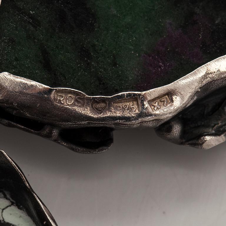 Reino Saastamoinen, hänge, zoisit, silver, 1975.