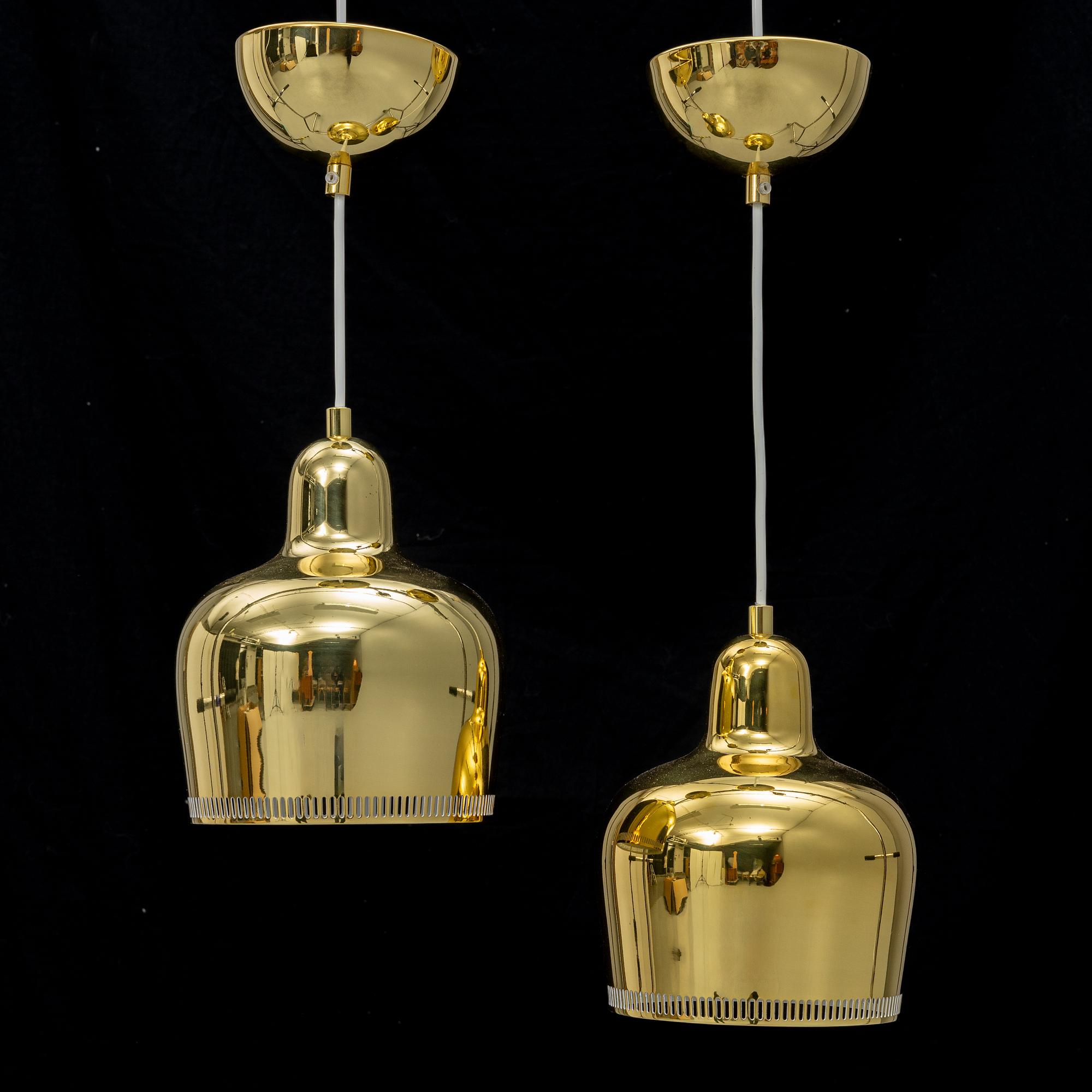 Alvar Aalto, a pair of model 'A330S' ceiling lights, Artek.