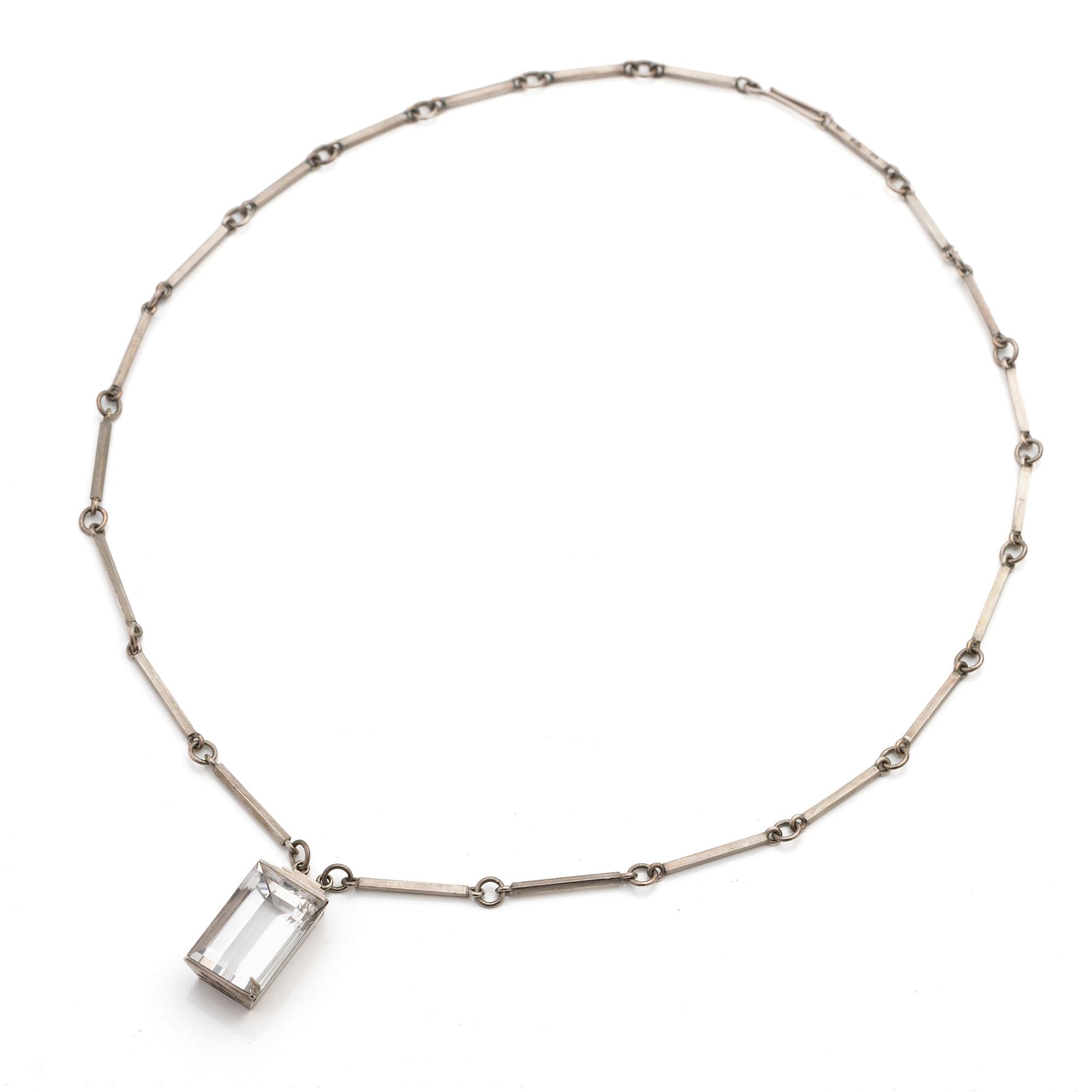 Wiwen Nilsson, Pendant, sterling silver with faceted rock crystal, Lund 1944.
