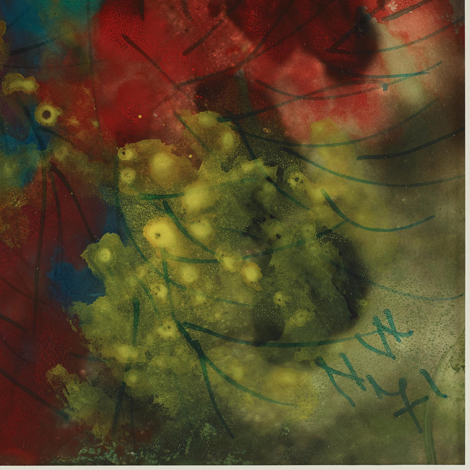 NELL WALDEN, mixed media on paper, signed and dated-71.