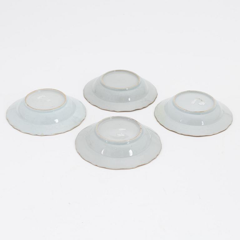 A set of four famille rose dessert dishes, Qing dynasty, Qianlong (1736-95).