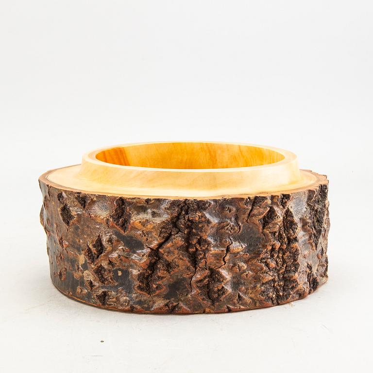 Four 1970:s wooden bowls by Söwe Konst, Sövestad Sweden.
