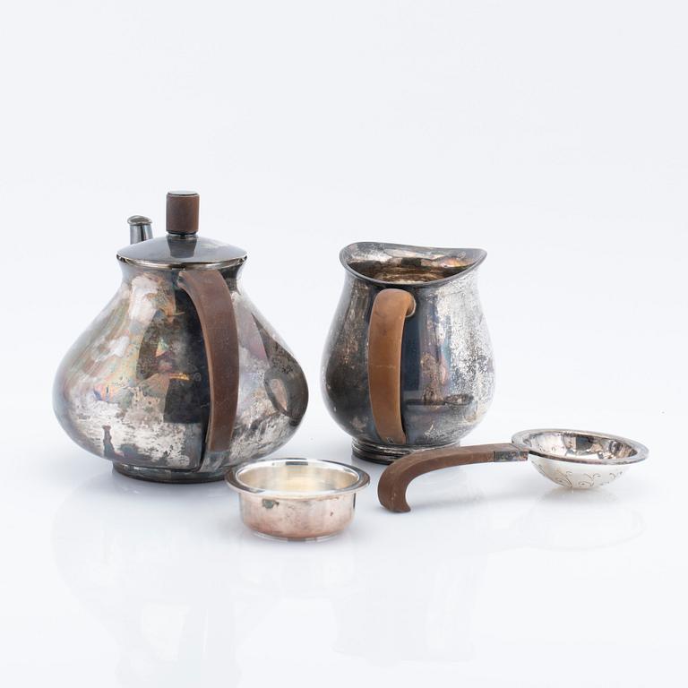 Fritz Hingelberg, Aarhus Denmark, tea service sterling three pieces.