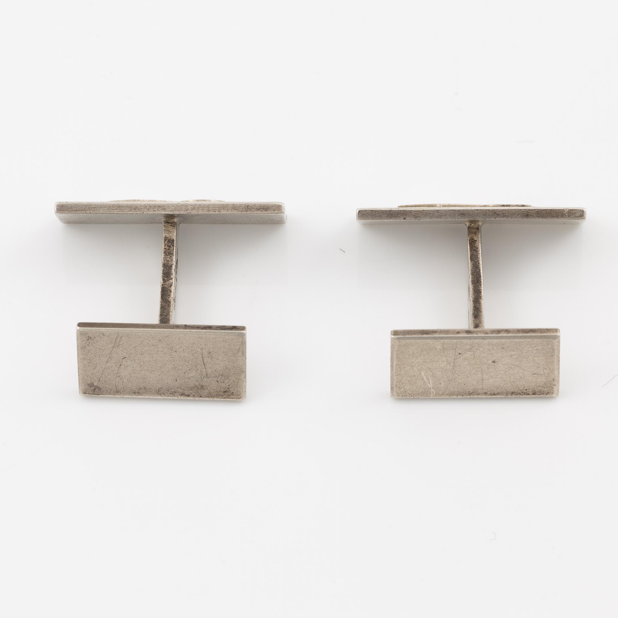 Wiwen Nilsson, cufflinks, a pair of silver, Lund 1938.