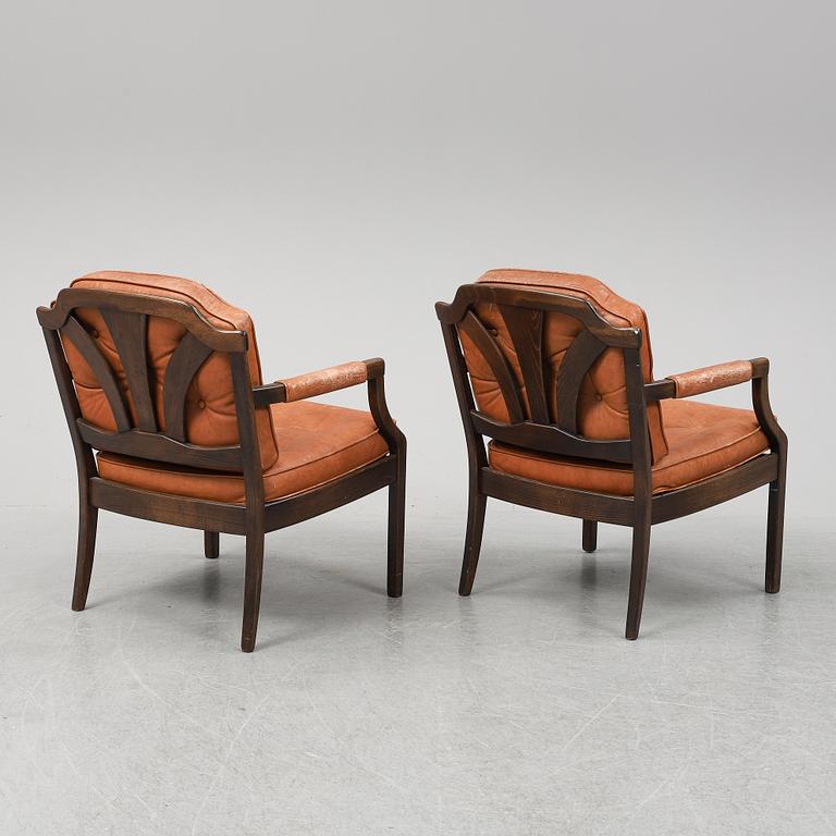 A pair of Bröderna Andersson easy chairs, Ekenässjön, 1960s.