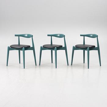 Hans J. Wegner, a set of three "CH-20" dining chairs, Carl Hansen & Son, Denmark 21st century.
