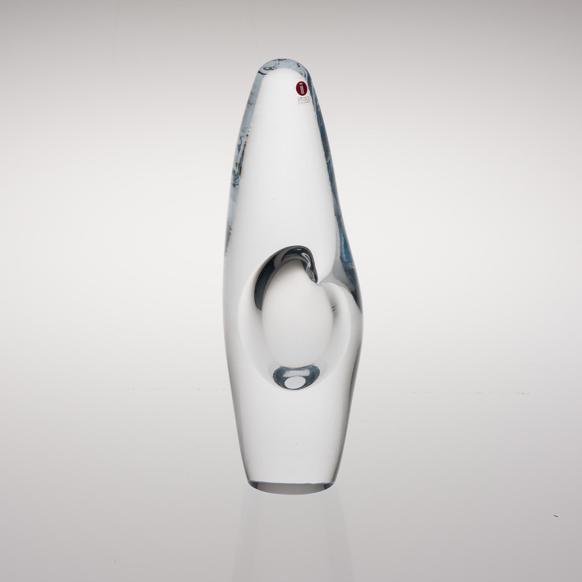 TIMO SARPANEVA, GLASSKULPTUR. "Orkidé", signerad Timo Sarpaneva Iittala 2000.