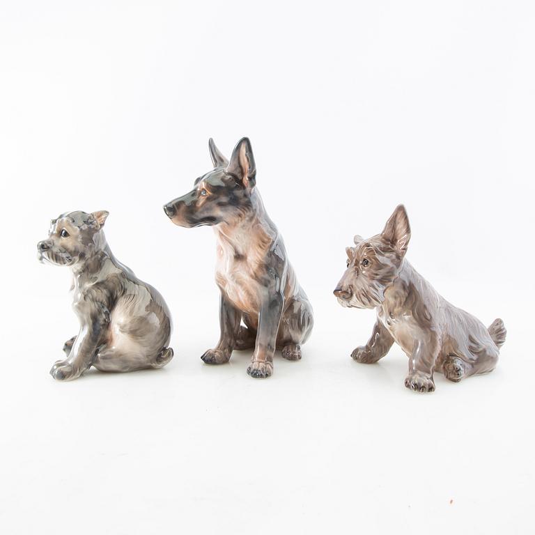 Jens Peter Dahl-Jensen, figurines 3 pcs Denmark porcelain.