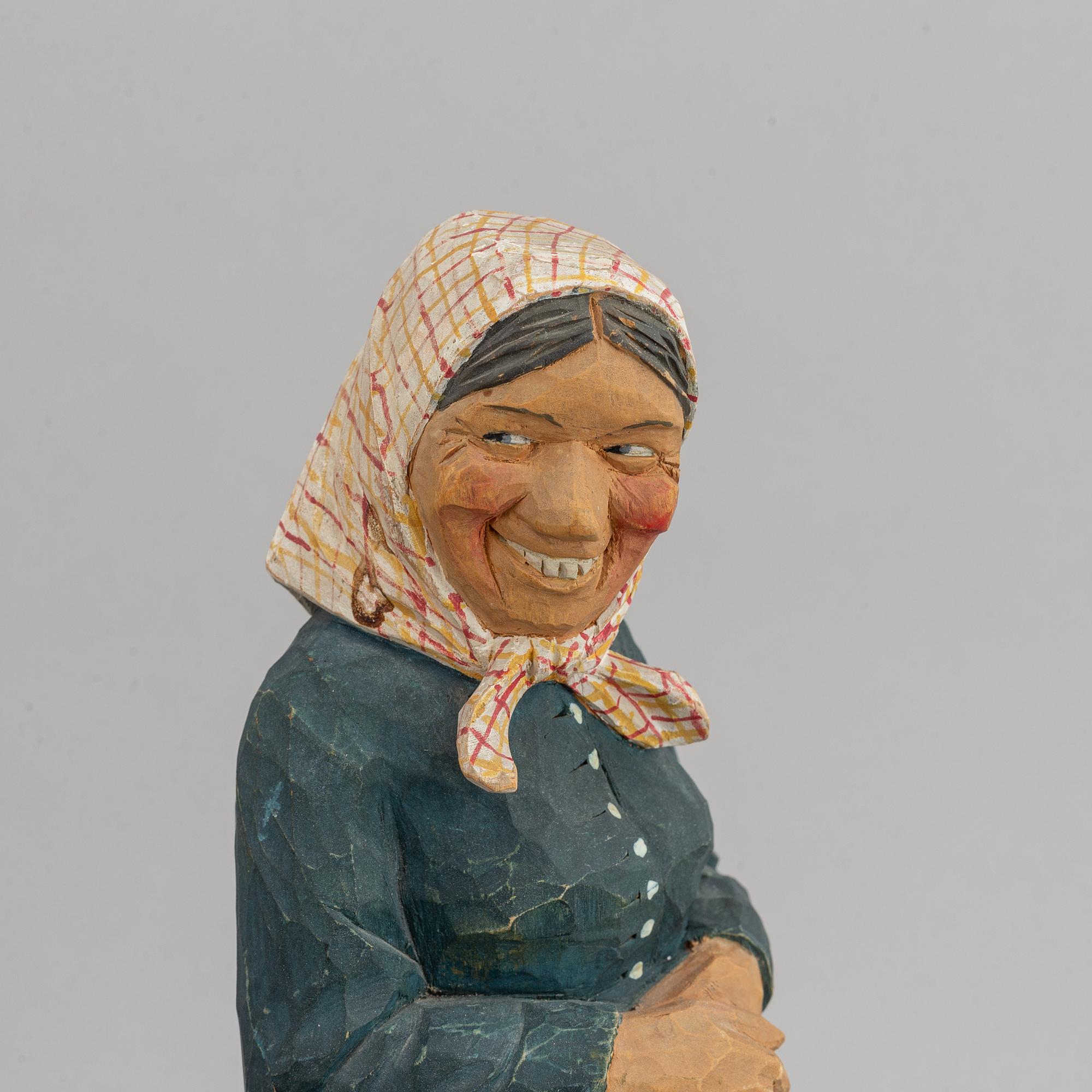 HERMAN ROSELL, sculptures, 2, wood, signed and dated 1943.