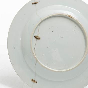 Eleven blue and white porcelain plates, China, Qing dynasty 18th century.