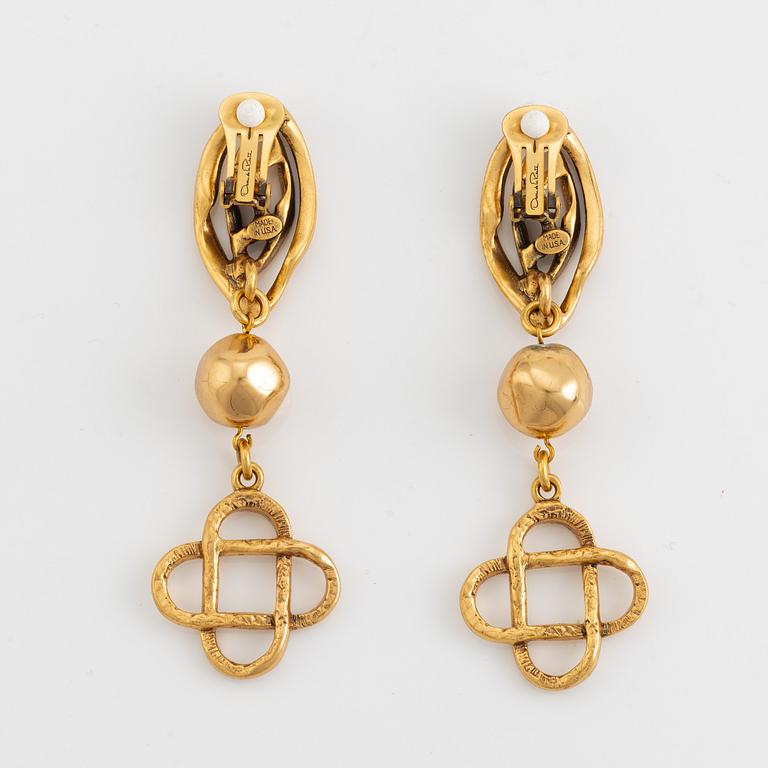 Oscar De La Renta clip earrings.