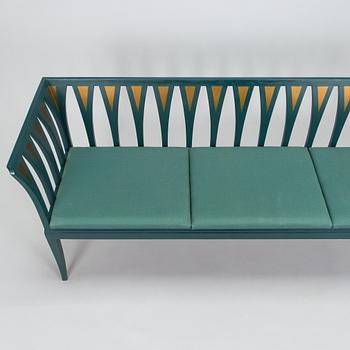 Eliel Saarinen, a “Blue Suite” sofa, Adelta, Finland. Model designed 1929 for Saarinen House, Cranbrook.