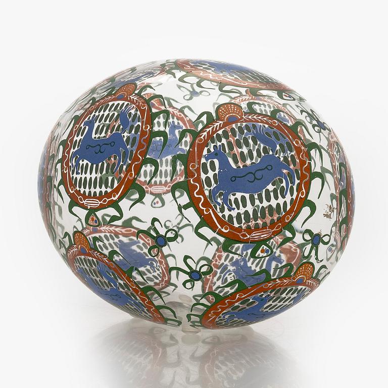 Oiva Toikka, skulptur /dekorationsägg,  signerad Oiva Toikka Nuutajärvi Notsjö.