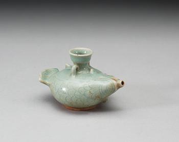 A celadon glazed water-dropper/water pot, Yuan dynasty (1271-1368).