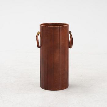 A leather umbrella stand, mid 20th Century.