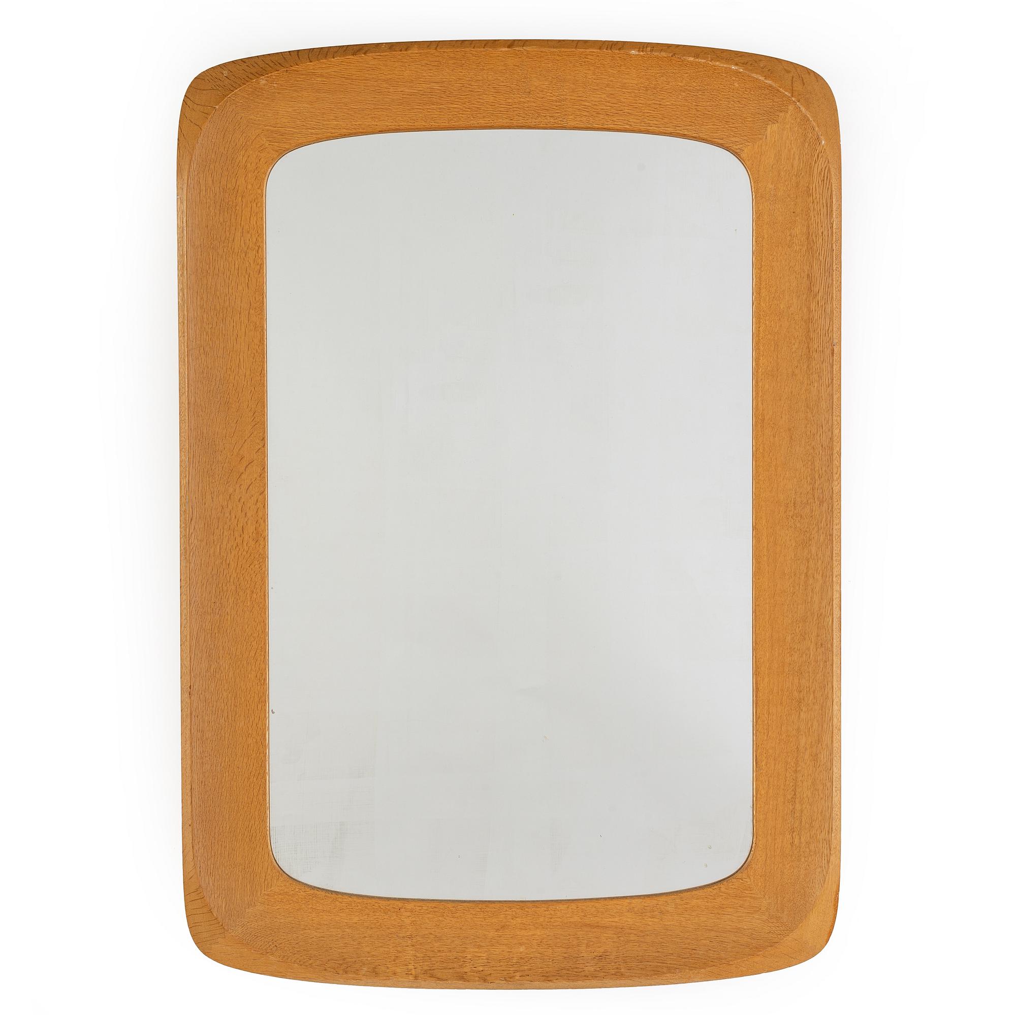 A 1962 oak mirror, AB Glas & Trä, Hovmantorp.