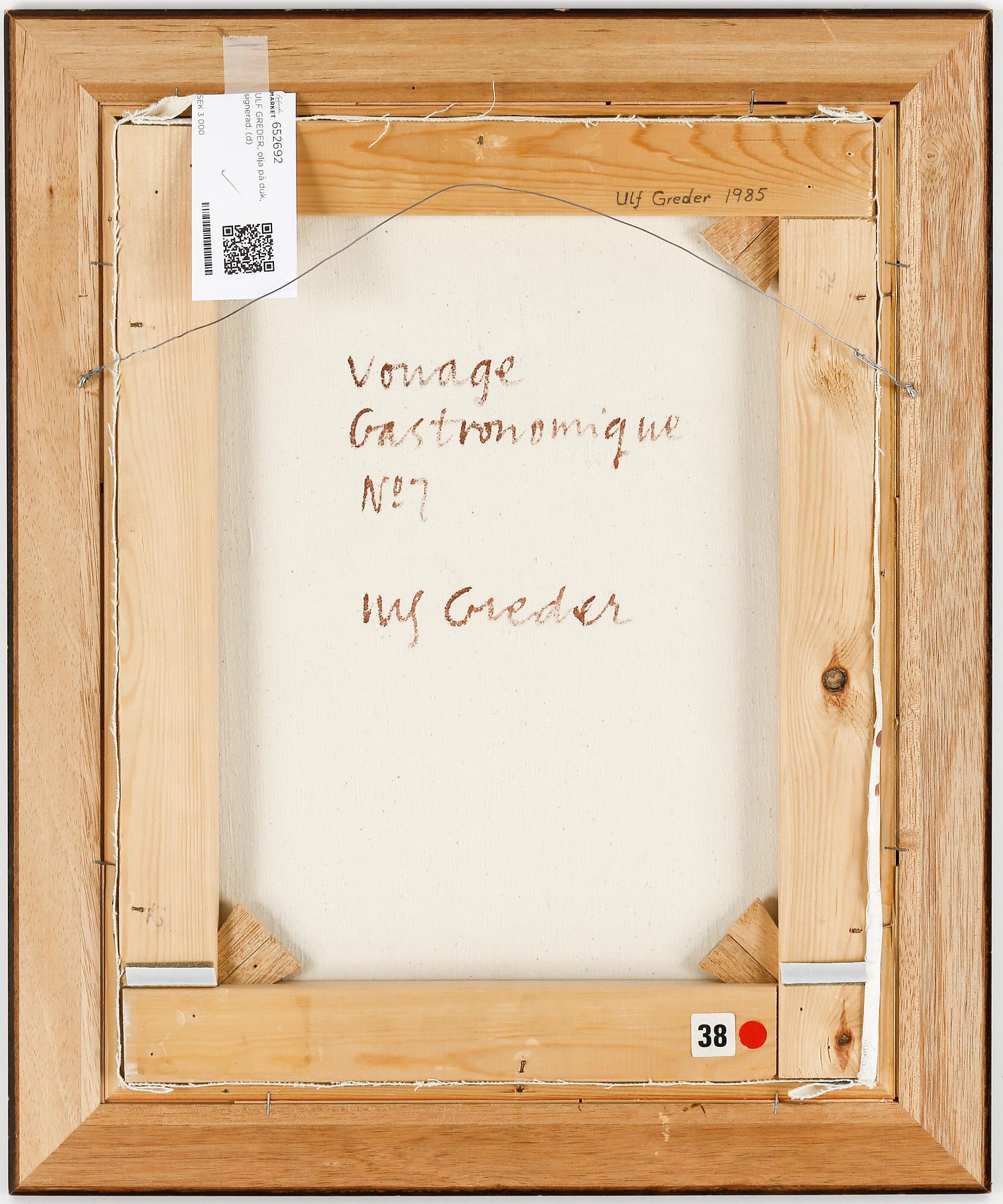 ULF GREDER, olja på duk, signerad.